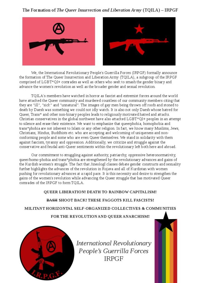 The Queer Insurrection and Liberation Army ile ilgili görsel sonucu